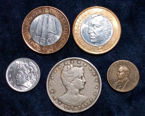 Monedas Brasil. Fao; Conmemorativas Y Otros, Lote X 5 Unid