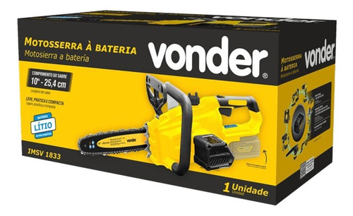 Motosserra A Bateria Intercambiável 18v Imsv1833 Vonder