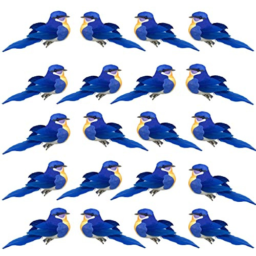 Decoraciones De Pájaros Azules Colocar, Conjunto De 10...