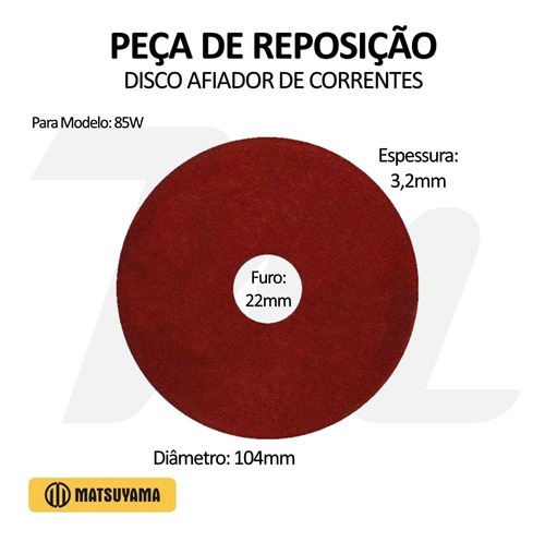 Disco Para Afiador De Corrente De Matsuyama Motosserra