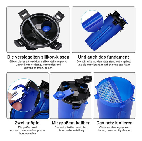 Botella De Agua Portátil Para Perros Con Cuencos Plegables