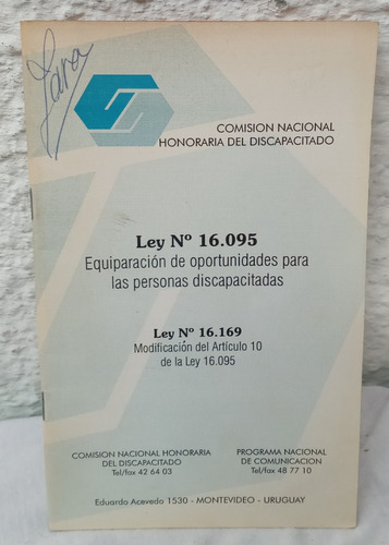 Libro Equiparaci  Oportunidad Para  Personas Discapacitadas.