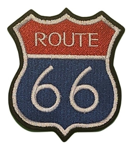 Parche Bordado Route 66 Motos Frente 8cm X 7cm