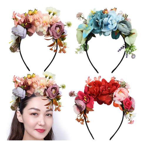 Diadema De Flores Simuladas, De Boda, Corona De Flores,