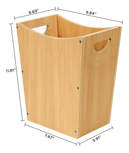 Basurero De BambĂș Para Cocina Con Asas Integradas, Cubos De