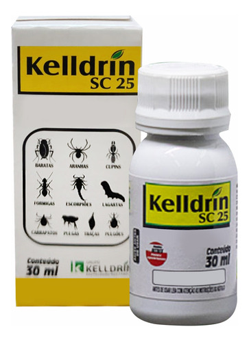 Inseticida Barata Aranhas Traças Pulgas Kelldrin Sc25 - 30ml