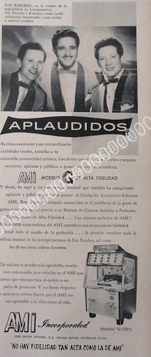 Cartel Retro Los Panchos Y Las Rockolas Ami 1950s /