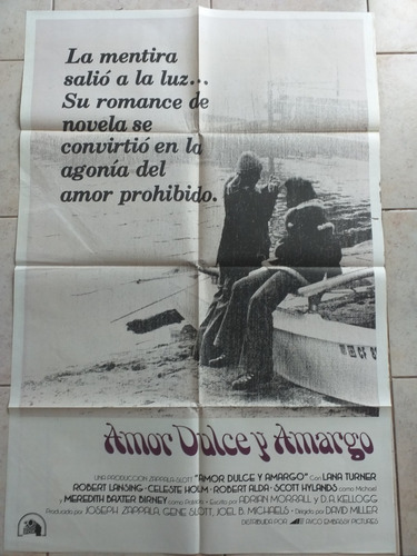 Antiguo Afiche Cine - Amor Dulce Y Amargo *