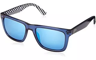 Lacoste Lentes De Sol Wayfarer Reverse Stripe En Color Negro