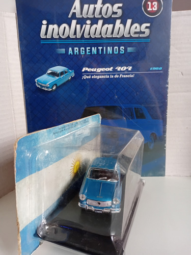 Autos Inolvidables Argentinos #13 Peugeot 404 En Burbuja Azul (Usado)