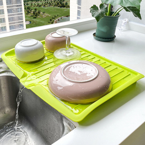 Escurridor De Platos De Plástico Verde Verde Multiusos
