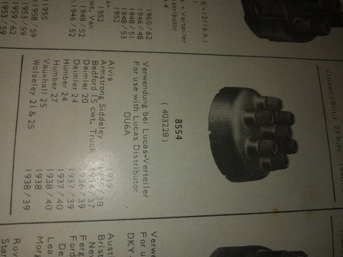 Tapa Distribuidor Armstrom Daimler Humber Alvis 35/40 403228