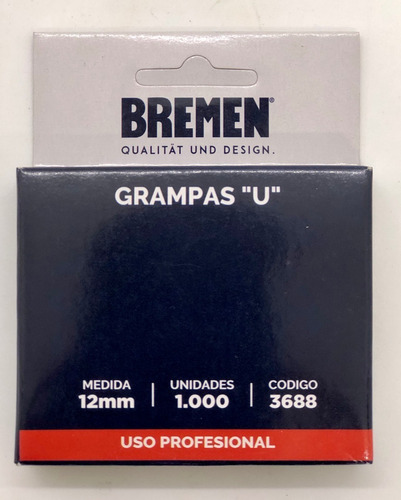 Grampas Grapas U Bremen 12 Mm De Altura En Caja X 1000 Pz 