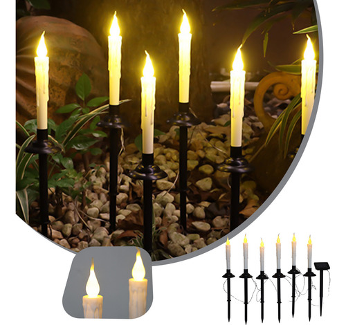 Velas Solares M Night Light Para Exteriores, 6 Unidades Led