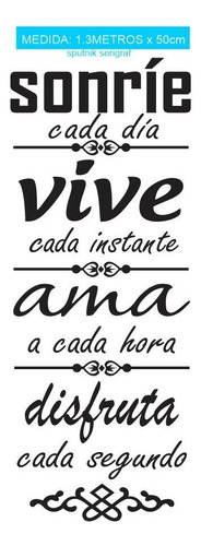 Vinil Decorativo Frase Motivacional Sonríe Vive Ama Disfruta