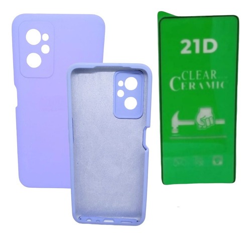 Estuche Silicone Case Para Realme 9i Y Vidrio Ceramico