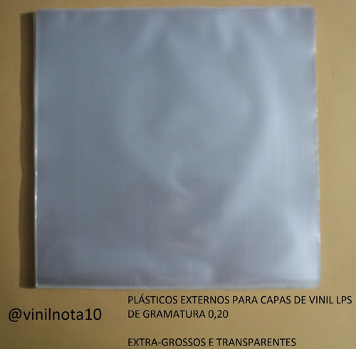100 Plásticos 0,20 Extra Grossos P/ Capa De Vinil Lps Discos