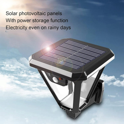Foco Farol Led Solares Jardin O Para Pared Luz Blanco