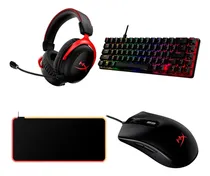 Comprar Kit Hyperx Teclado + Mousepad+ Mouse Alámbrico + Audífonos Color del mouse Negro Color del teclado Negro