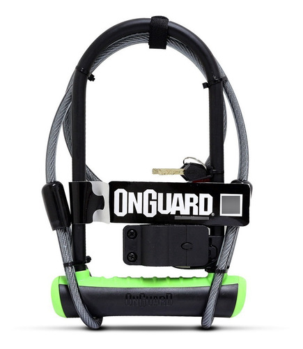 Candado Bici U-lock On Guard Neon C/ Piola Y Soporte 230 Cm