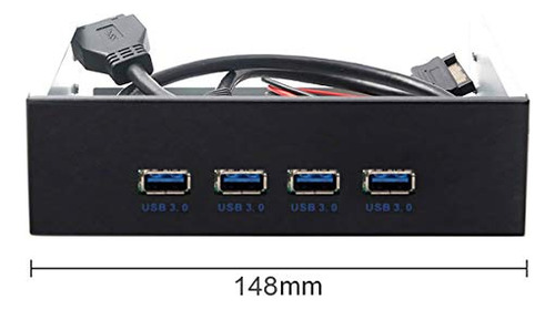 Jser Usb 3.0 Hub 4 Puertos Panel Frontal Hub A Placa Base