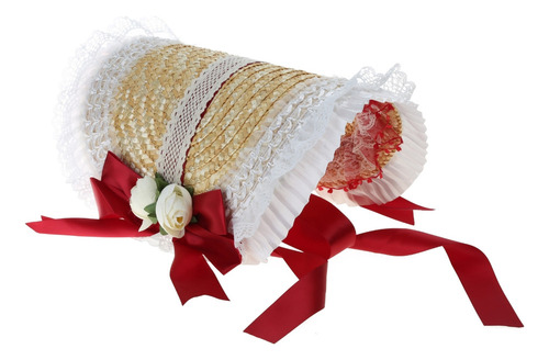 A@gift Shop Elegante Sombrero De Paja Con Parte Superior