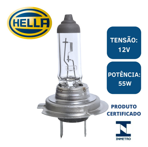 Lampada Automotiva Farol H7 12v X 55w Hella Par