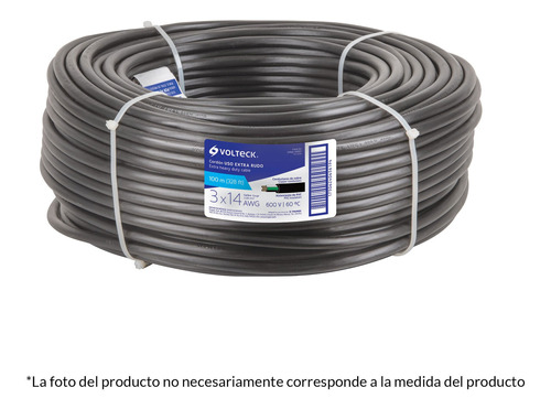 Cable Uso Rudo 2 Conductores Calibre 14 Rollo 100 M Volteck