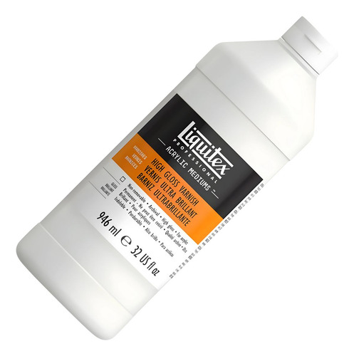 Barniz acrílico Liquitex de alto brillo, 946 ml, color blanco, acabado brillante