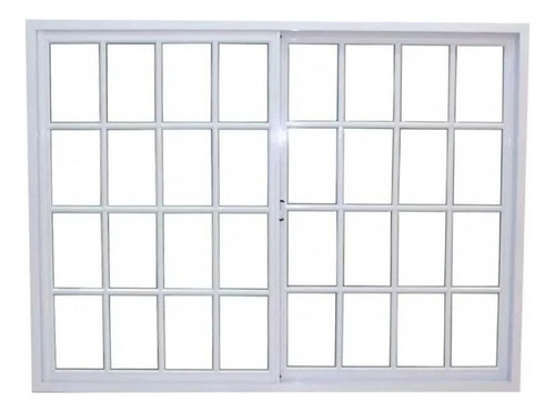 Ventana Aluminio Blanco 180x150 Con Vidrio Repartido
