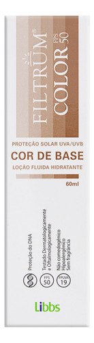 Protetor Solar com Cor FPS 50 sem Fragrância Filtrum Color Caixa 60ml