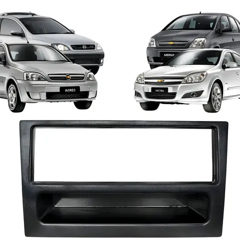 Moldura 1 DIN Ludovico Preto Para Chevrolet Vectra Corsa Montana