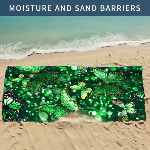 Toalla De Playa Con Estampado De Microfibra, Estilo Mariposa