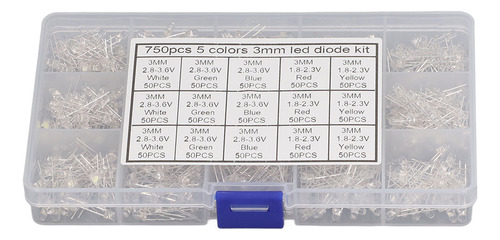 Diodo Led, 750 Unidades, Transparente, 3 Mm, Rojo, Amarillo,