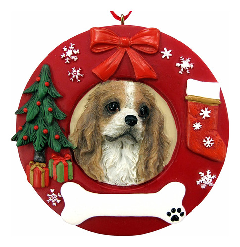 E & S Pets King Charles Cavalier Personalizado Navidad Ornam