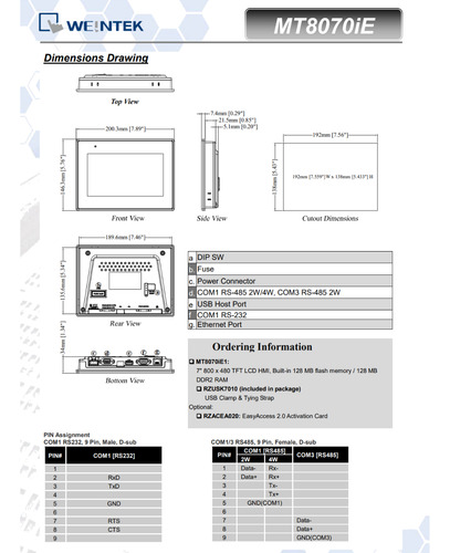 Ihm Touch De 7 Tft Pol - Weintek / Weinview Mt8072ie