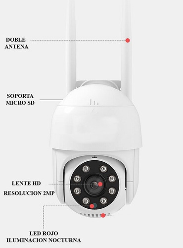 Imagen 7 de 10 de Camara Ip Wifi Exterior Domo Seguridad Inalambrica Ptz Espia