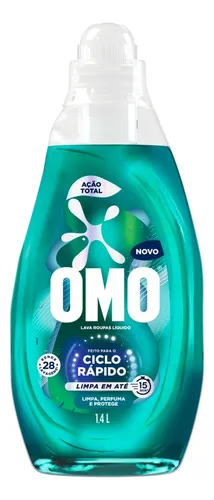 Lava-roupas Líquido Omo Ciclo Rápido Ação Total 1,4l