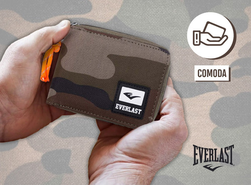Billetera Everlast Tarjetero Hombre 2 En 1 Cierre Reforzado