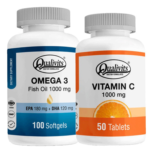 Vitamina C 1000 Mg X 50 + Omega 3 1000 Mg X 100 - Qualivits