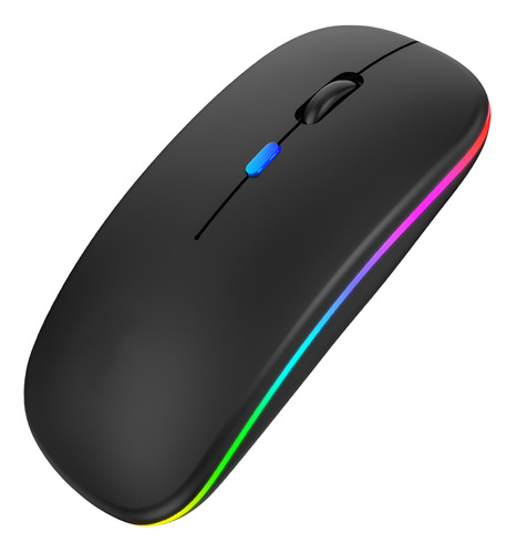 Mouse Inalambrico Negro Recargable Con Bluetooth Y 2.4ghz