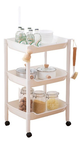 Carro Organizador Baño Cocina Con Ruedas Verdulero 5316 Blan Color Blanco