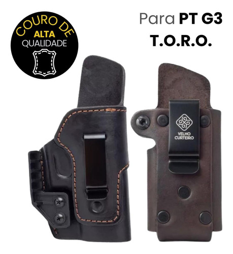 Kit Coldre Toro G3 + Porta Carregador Tático Cor Tabaco