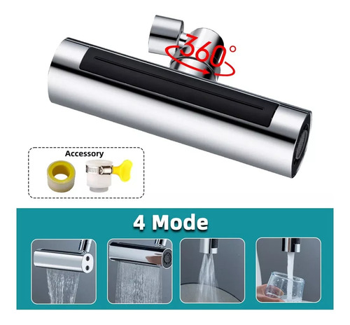 Llave Grifo Universal Cascada Lluvia 360° Giratoria 4 Modos