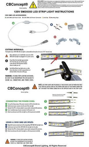 Cbconcept Ul Listado, 20 Pies, 2100 Lúmenes, 6000 K Blanco P