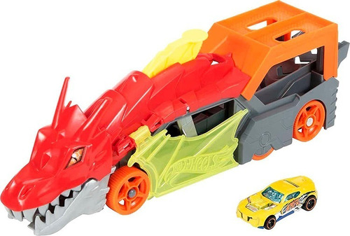 Hot Wheels City Dragon Transporte Remolque De Vehiculos