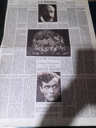 Diario La Nación 28 5 1950 Teatro Sicilia Truchas Argentinas (Usado)