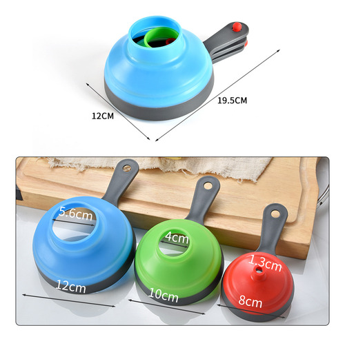 Set De Embudos De Cocina Plegables De Silicona Para Boca Anc