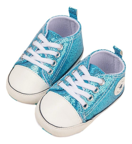 Zapatos Tenis De Lona Brillos Para Bebé Primeros Pasos 