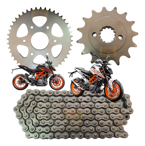 Kit Engranes Sprocket Ktm + Cadena Ktm Duke390 Duke250